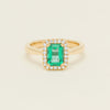 18ct Yellow Gold 1.38ct Emerald & Diamond Nina Ring