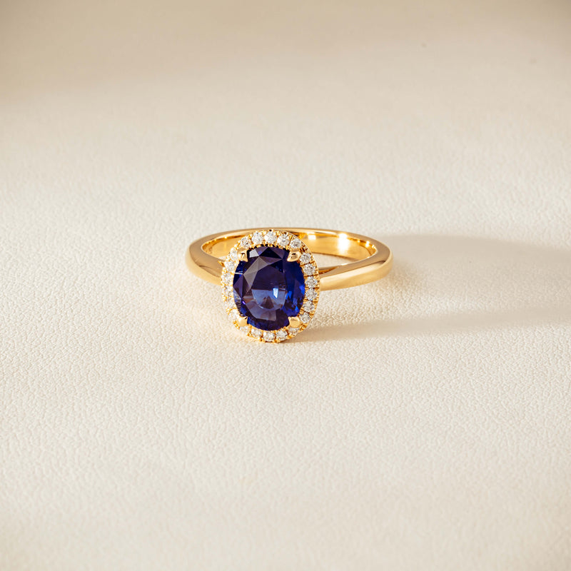 18ct Yellow Gold 1.62ct Sapphire & Diamond Nina Ring