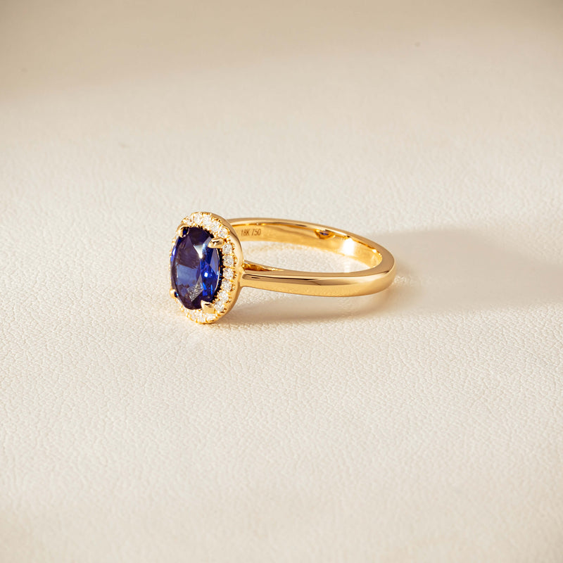 18ct Yellow Gold 1.62ct Sapphire & Diamond Nina Ring