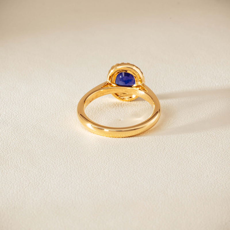 18ct Yellow Gold 1.62ct Sapphire & Diamond Nina Ring