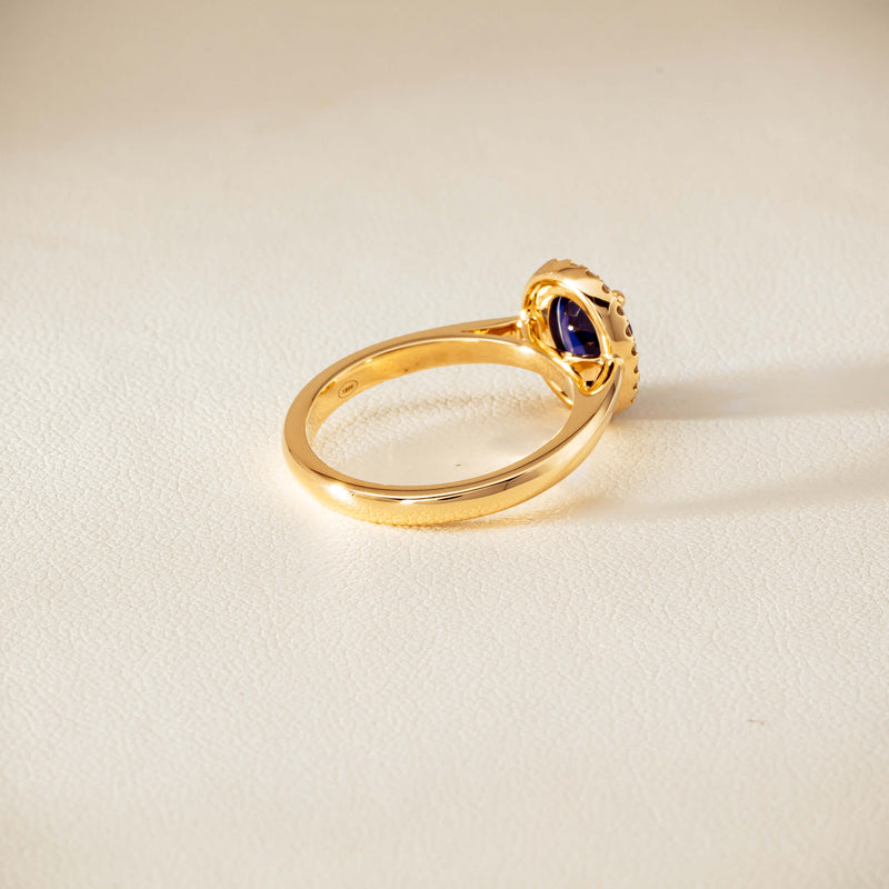 18ct Yellow Gold 1.62ct Sapphire & Diamond Nina Ring