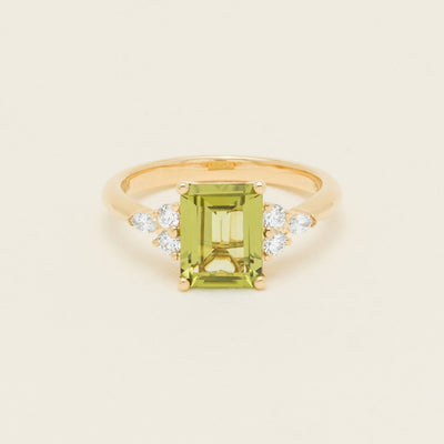18ct Yellow Gold 2.20ct Peridot & Diamond Oriana Ring