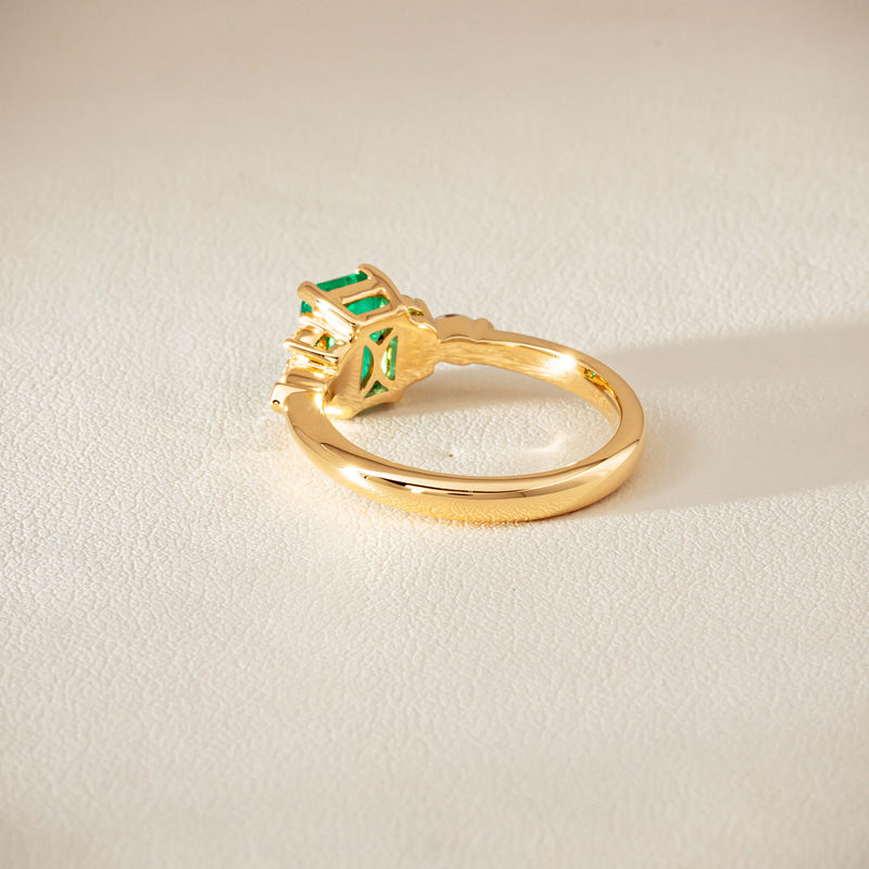 18ct Yellow Gold 1.44ct Emerald & Diamond Oriana Ring - Ring - Walker & Hall