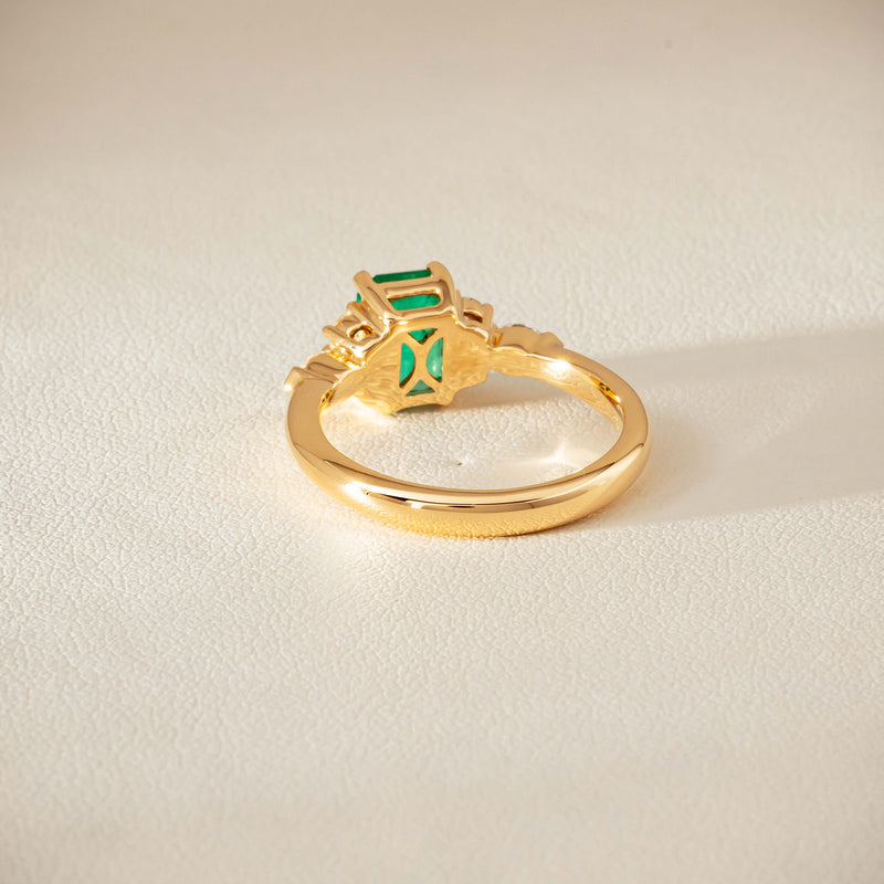 18ct Yellow Gold 1.44ct Emerald & Diamond Oriana Ring - Ring - Walker & Hall