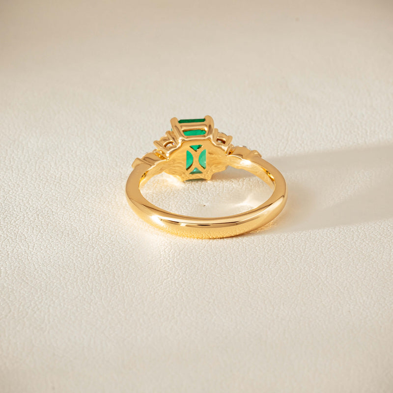 18ct Yellow Gold 1.44ct Emerald & Diamond Oriana Ring - Ring - Walker & Hall