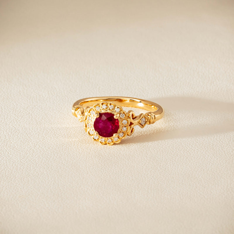 18ct Yellow Gold 1.02ct Ruby & Diamond Versailles Ring - Ring - Walker & Hall