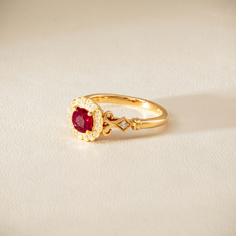 18ct Yellow Gold 1.02ct Ruby & Diamond Versailles Ring - Ring - Walker & Hall
