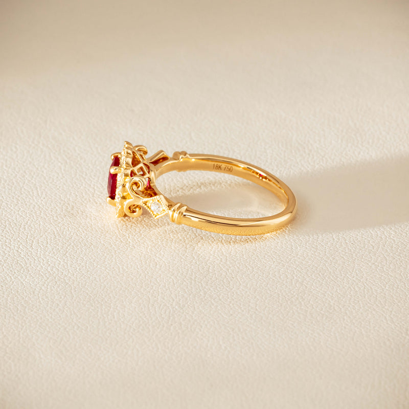 18ct Yellow Gold 1.02ct Ruby & Diamond Versailles Ring - Ring - Walker & Hall