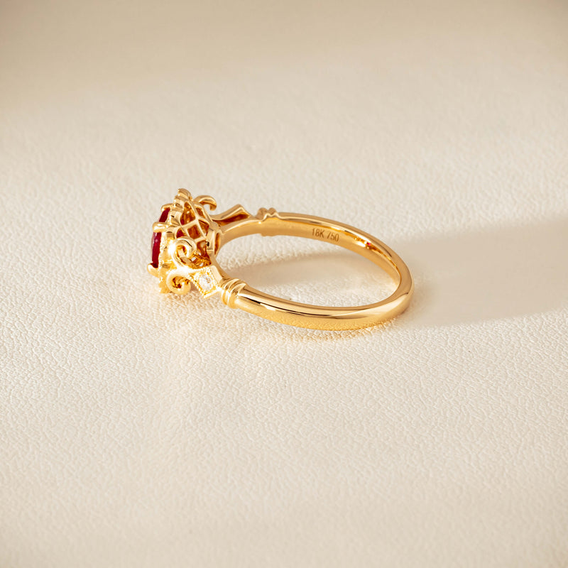 18ct Yellow Gold 1.02ct Ruby & Diamond Versailles Ring - Ring - Walker & Hall