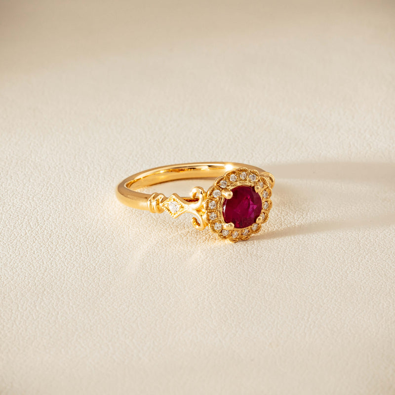 18ct Yellow Gold 1.02ct Ruby & Diamond Versailles Ring - Ring - Walker & Hall
