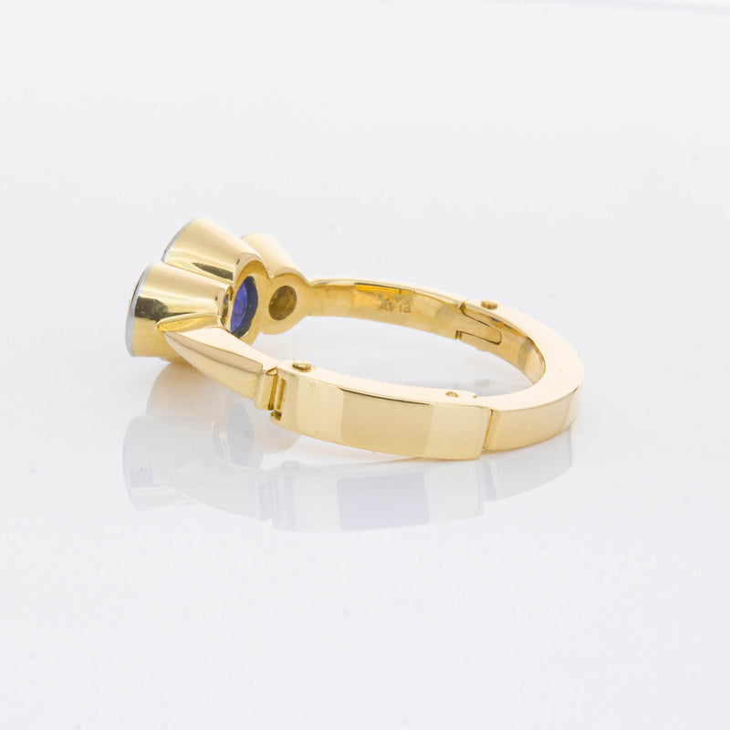 Deja Vu 18ct Yellow Gold 1.50ct Sapphire & Diamond Ring-Ring-Walker & Hall