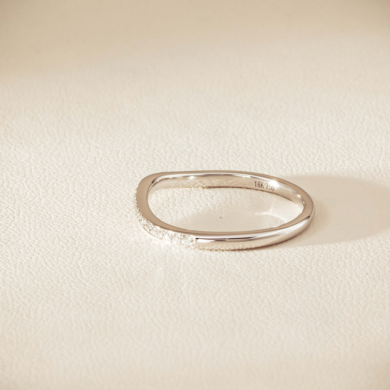 18ct White Gold .15ct Diamond Grace Band - Ring - Walker & Hall