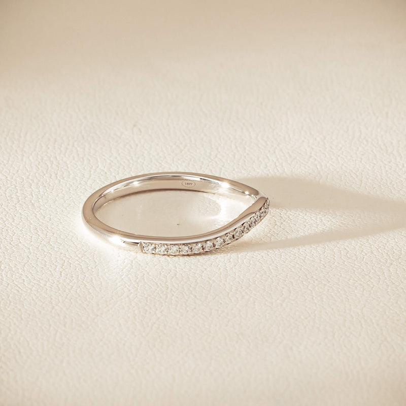 18ct White Gold .15ct Diamond Grace Band - Ring - Walker & Hall