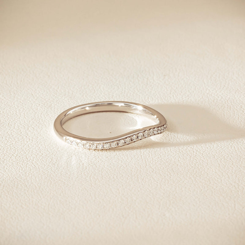 18ct White Gold .15ct Diamond Grace Band - Ring - Walker & Hall