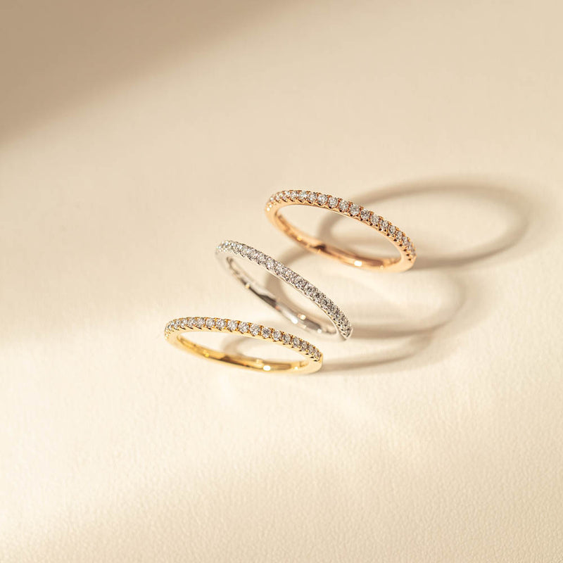 18ct Rose Gold Diamond Millie Band-Ring-Walker & Hall