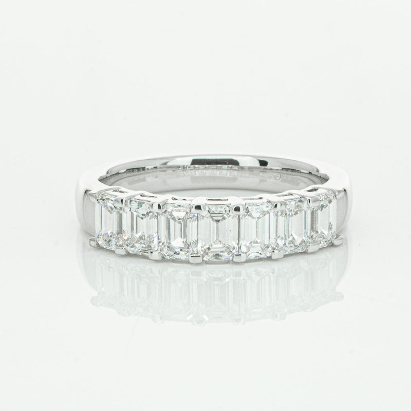 18ct White Gold 1.36ct Emerald Cut Diamond Asra Ring-Ring-Walker & Hall