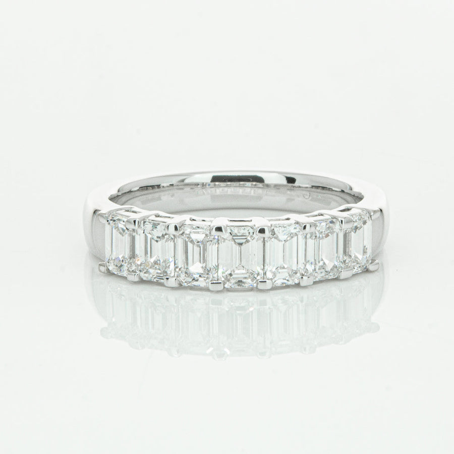18ct White Gold 1.36ct Emerald Cut Diamond Asra Ring-Ring-Walker & Hall