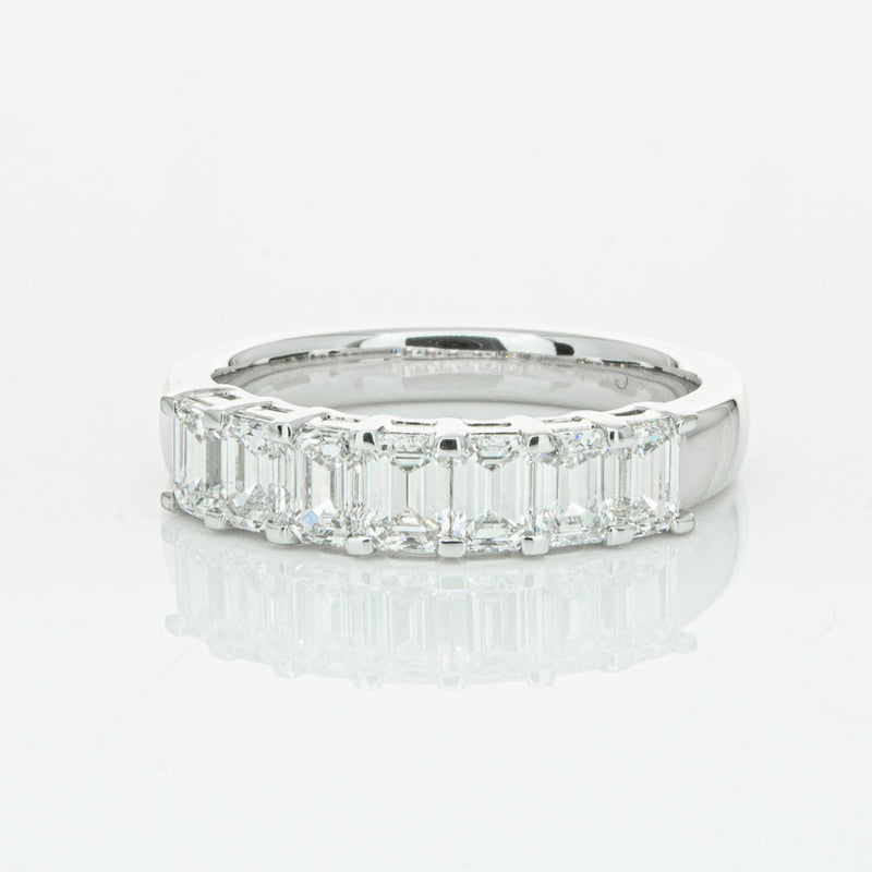 18ct White Gold 1.36ct Emerald Cut Diamond Asra Ring-Ring-Walker & Hall