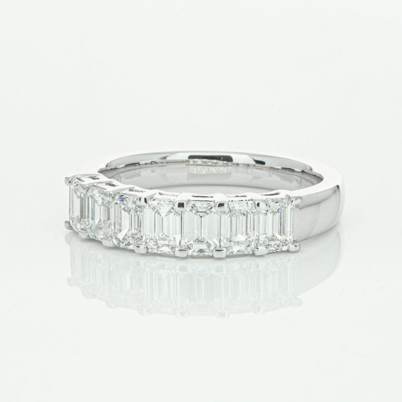 18ct White Gold 1.36ct Emerald Cut Diamond Asra Ring-Ring-Walker & Hall