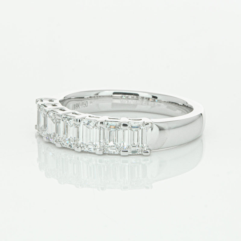 18ct White Gold 1.36ct Emerald Cut Diamond Asra Ring-Ring-Walker & Hall