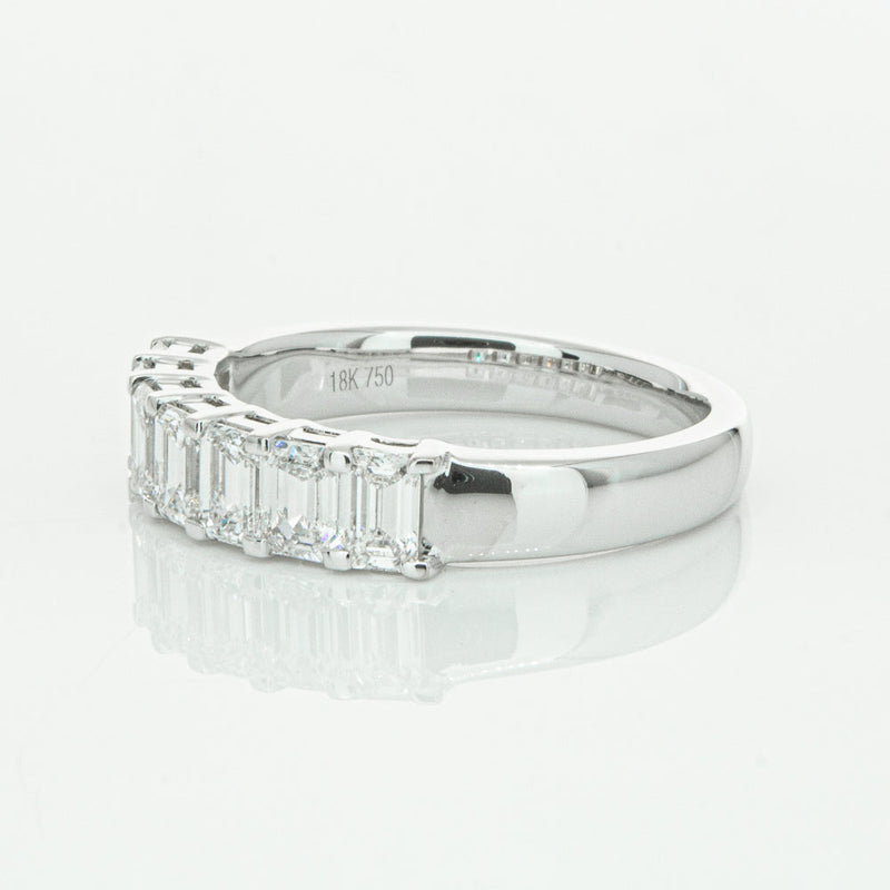18ct White Gold 1.36ct Emerald Cut Diamond Asra Ring-Ring-Walker & Hall
