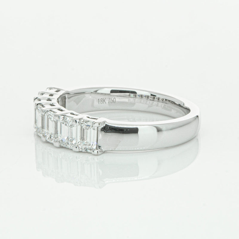 18ct White Gold 1.36ct Emerald Cut Diamond Asra Ring-Ring-Walker & Hall