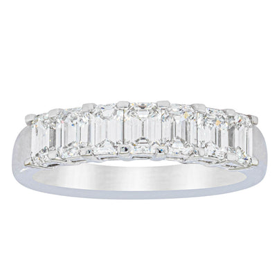 18ct White Gold 1.36ct Emerald Cut Diamond Asra Ring-Ring-Walker & Hall