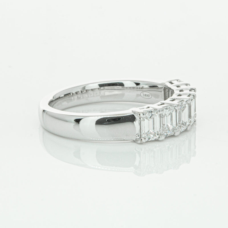 18ct White Gold 1.36ct Emerald Cut Diamond Asra Ring-Ring-Walker & Hall