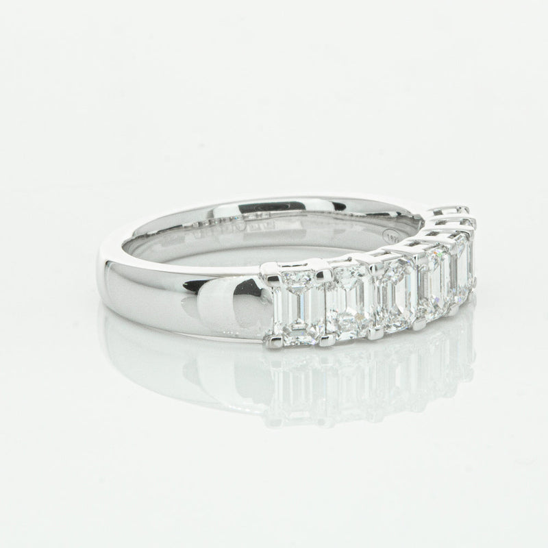 18ct White Gold 1.36ct Emerald Cut Diamond Asra Ring-Ring-Walker & Hall