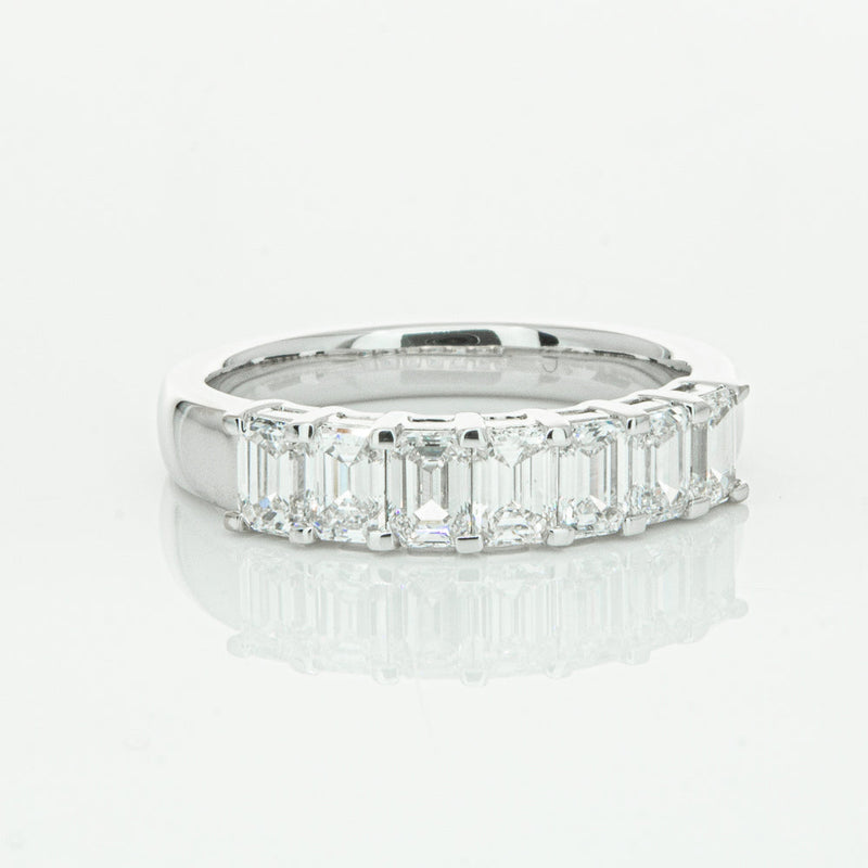 18ct White Gold 1.36ct Emerald Cut Diamond Asra Ring-Ring-Walker & Hall