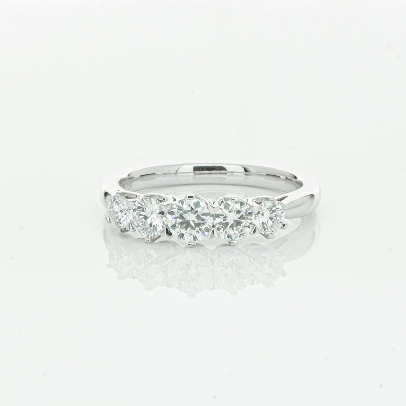 18ct White Gold .80ct Diamond Pentagon Ring-Ring-Walker & Hall