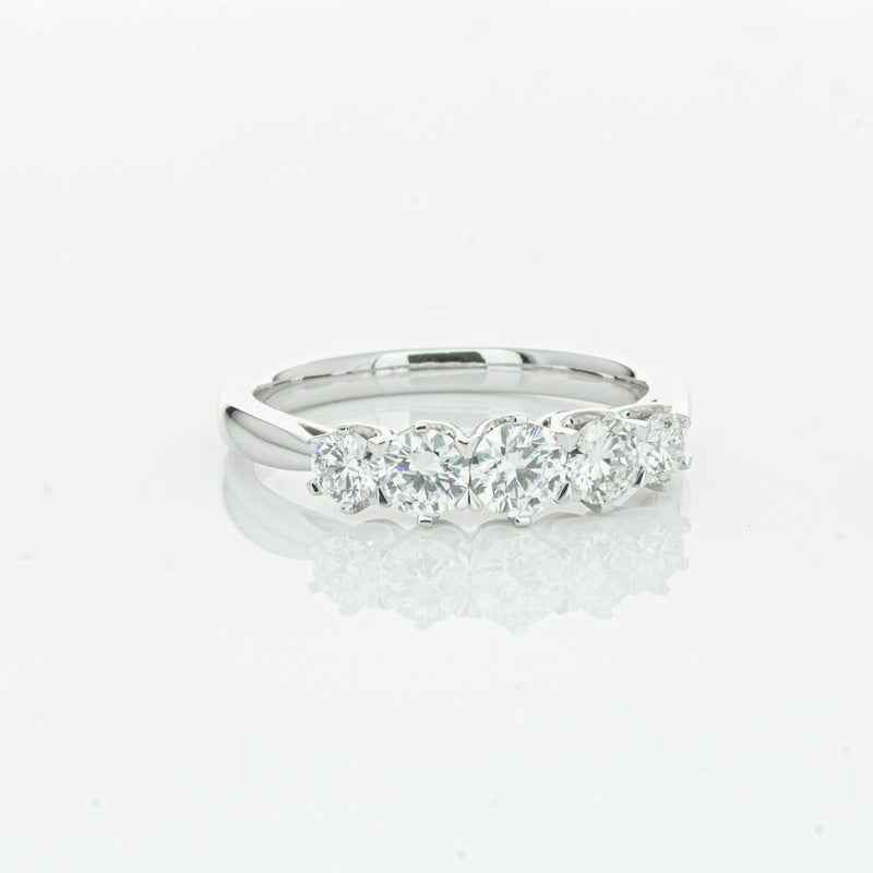 18ct White Gold .80ct Diamond Pentagon Ring-Ring-Walker & Hall