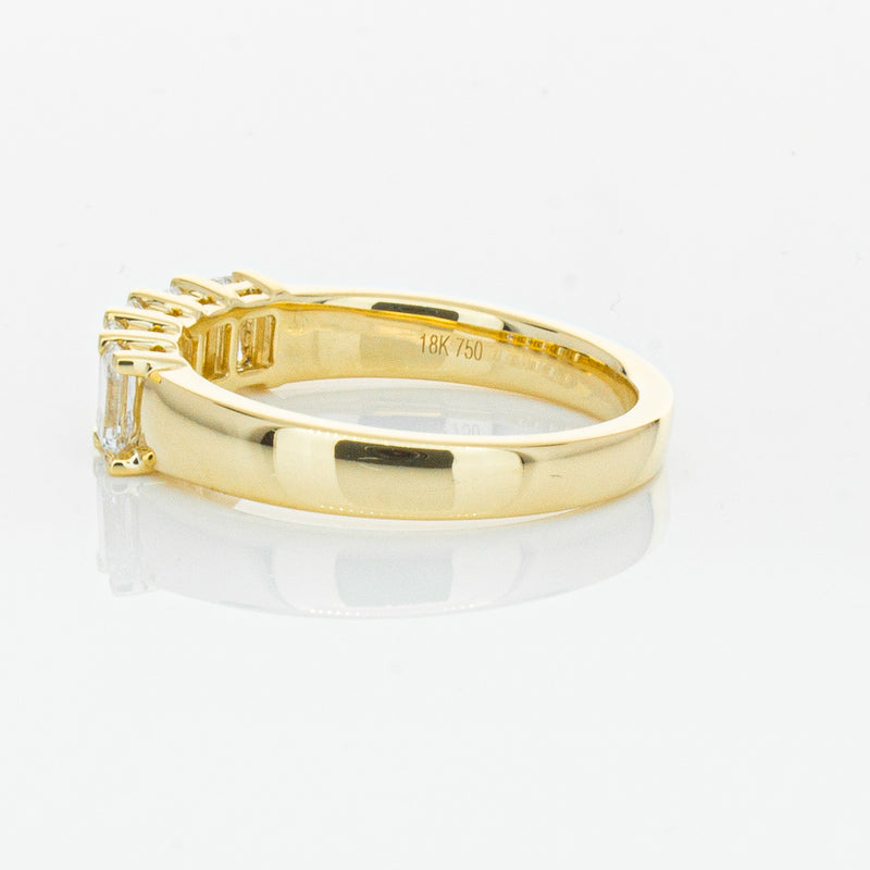 18ct Yellow Gold 1.02ct Emerald Cut Diamond Asra Ring-Ring-Walker & Hall