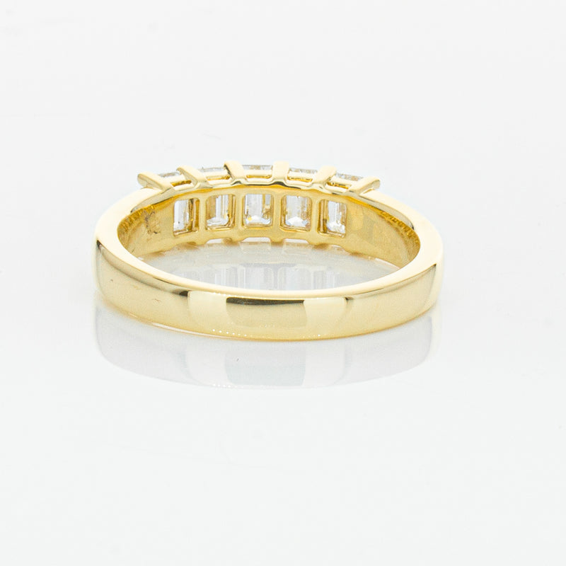 18ct Yellow Gold 1.02ct Emerald Cut Diamond Asra Ring-Ring-Walker & Hall