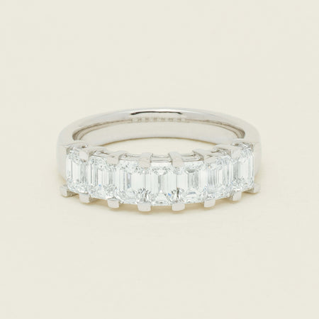 18ct White Gold 2.00ct Emerald Cut Diamond Asra Ring - Ring - Walker & Hall