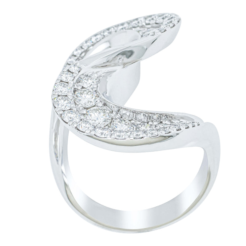 Platinum 1.55ct Diamond Flamenco Ring-Ring-Walker & Hall
