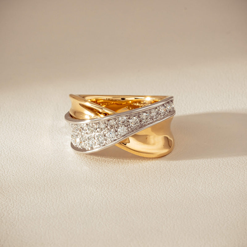 18ct Yellow & White Gold .74ct Diamond Clara Ring - Ring - Walker & Hall