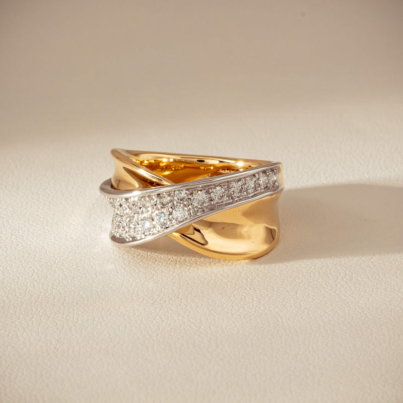 18ct Yellow & White Gold .74ct Diamond Clara Ring - Ring - Walker & Hall