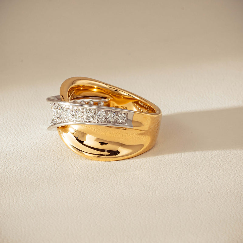 18ct Yellow & White Gold .74ct Diamond Clara Ring - Ring - Walker & Hall