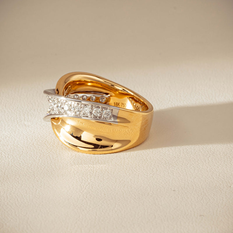 18ct Yellow & White Gold .74ct Diamond Clara Ring - Ring - Walker & Hall