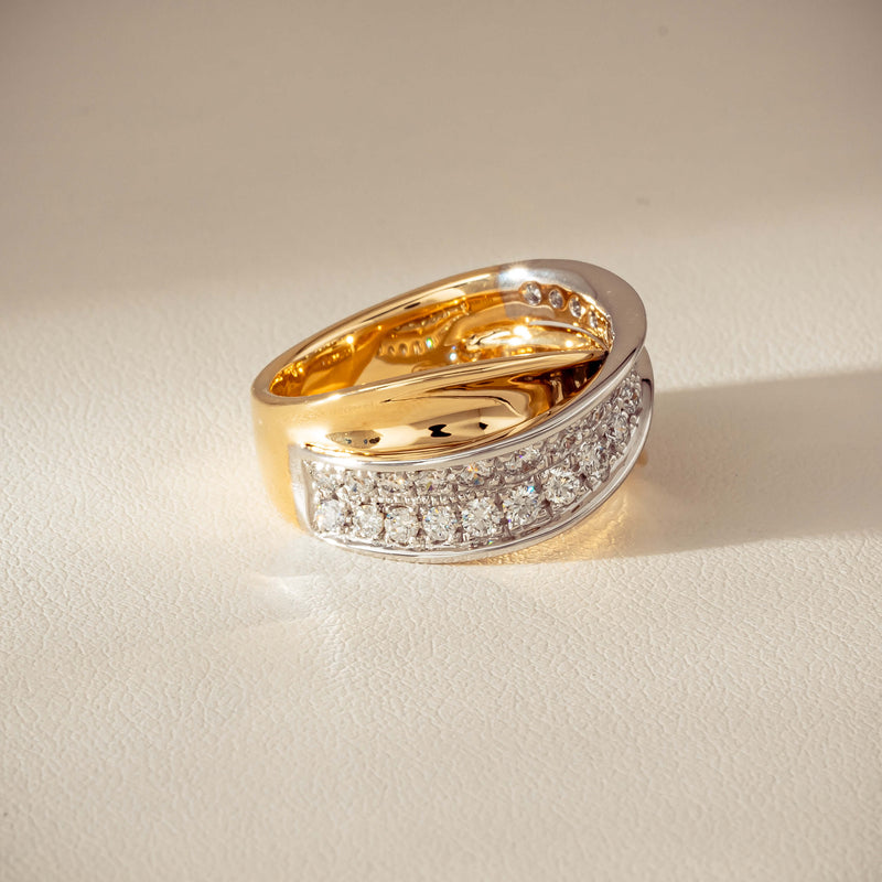 18ct Yellow & White Gold .74ct Diamond Clara Ring - Ring - Walker & Hall