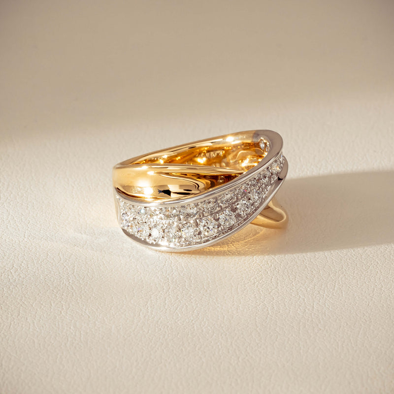 18ct Yellow & White Gold .74ct Diamond Clara Ring - Ring - Walker & Hall