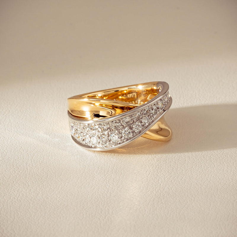 18ct Yellow & White Gold .74ct Diamond Clara Ring - Ring - Walker & Hall