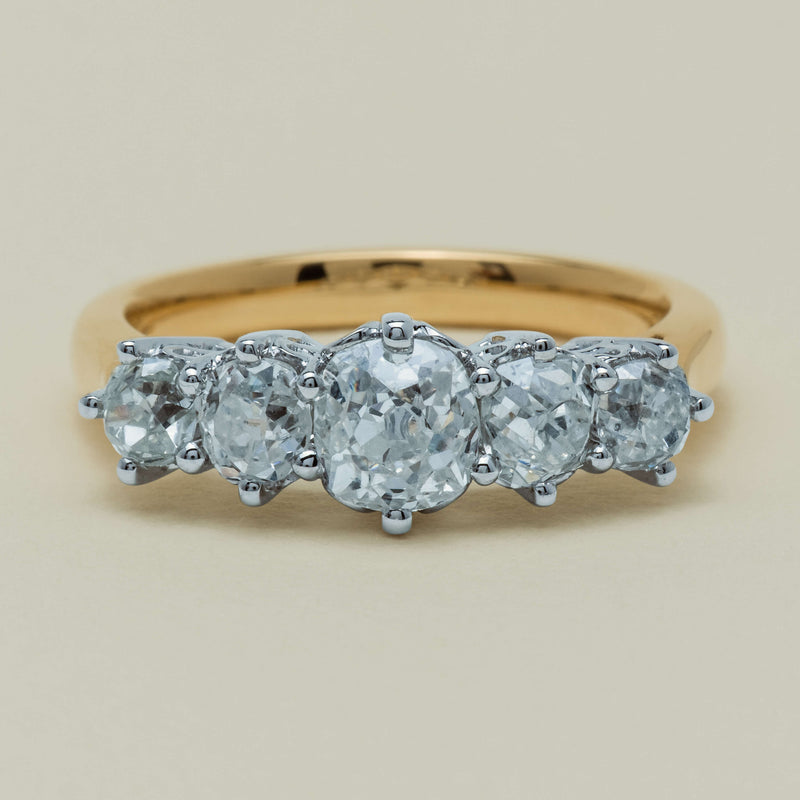 18ct Yellow Gold 2.09ct Old Mine Cut Diamond Monarch Ring - Ring - Walker & Hall