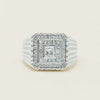 Platinum 1.33ct Princess Cut Diamond Mens Cluster Ring - Ring - Walker & Hall