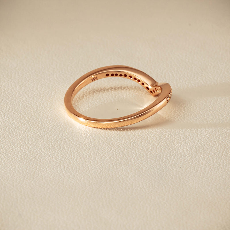 14ct Rose Gold Diamond Chevron Band
