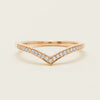 14ct Rose Gold Diamond Chevron Band