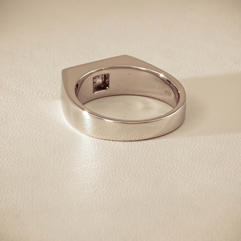 Platinum 1.47ct Reclaimed Princess Diamond Mens Ring