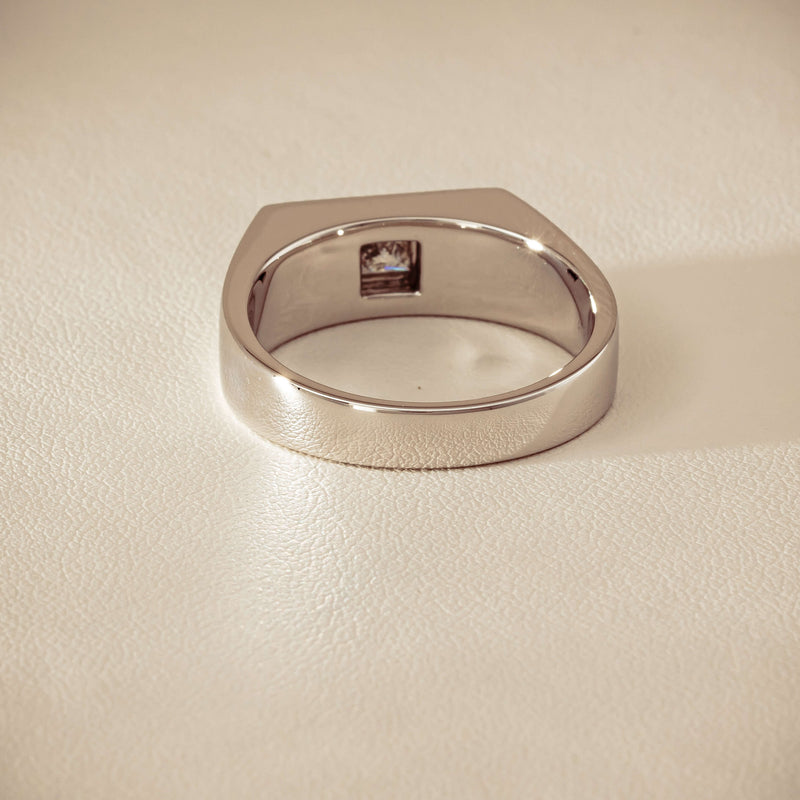 Platinum 1.47ct Reclaimed Princess Diamond Mens Ring