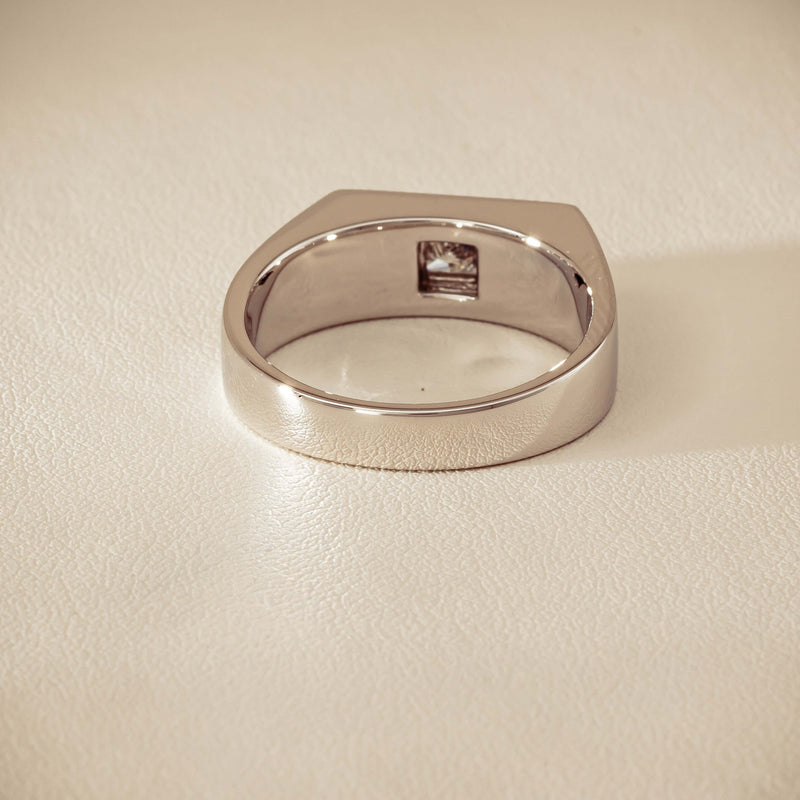 Platinum 1.47ct Reclaimed Princess Diamond Mens Ring
